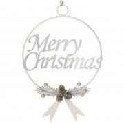 White Metal Merry Christmas Wreath